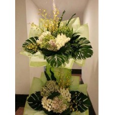 Condolence Floral Stand of Rose, Hydrangeas and Orchids